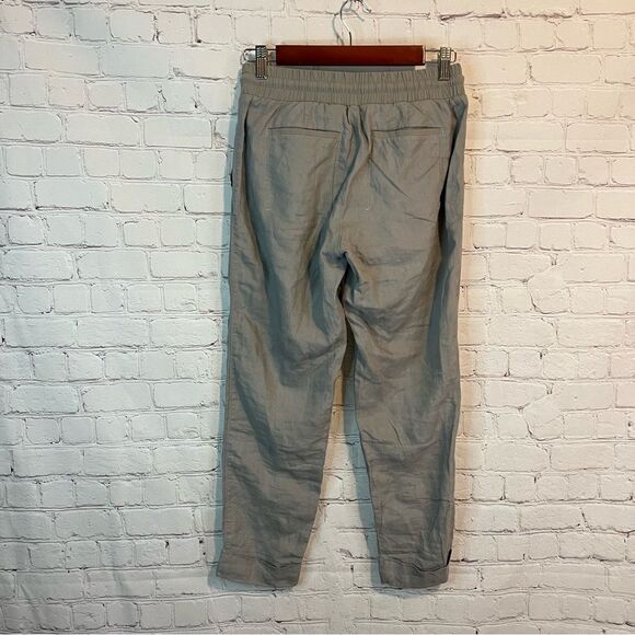 Athleta Linen Bali Ankle Cuffed Grey Pants size 4 - Picture 6 of 9